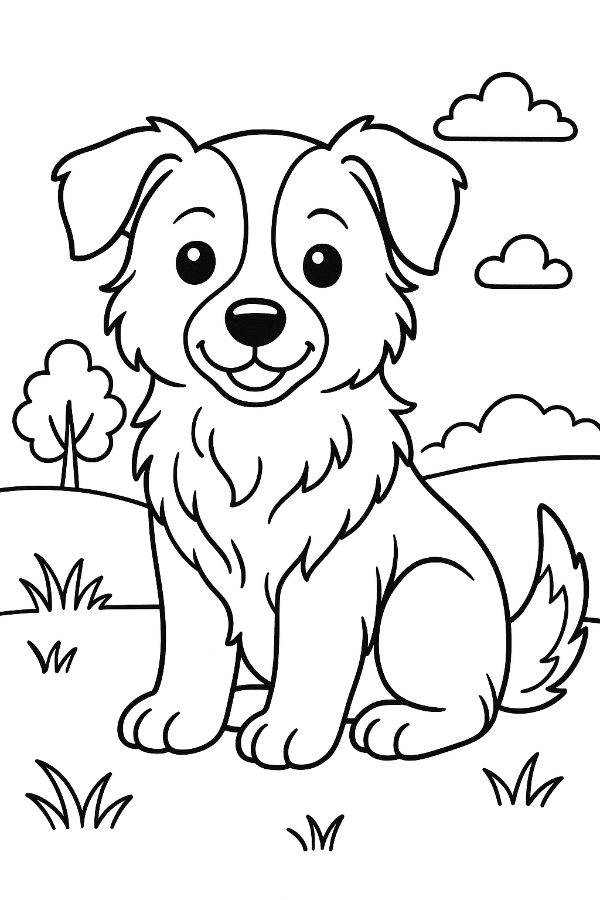 Border Collie Puppy Coloring Page