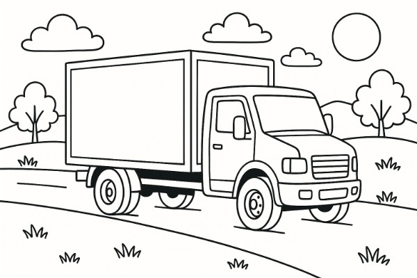 Box Truck Coloring Page
