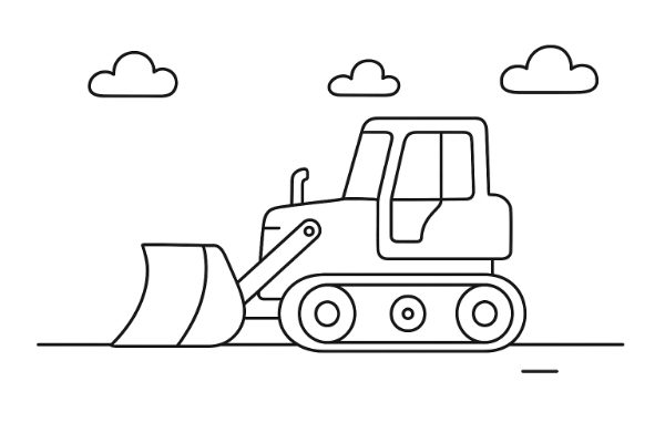 Bulldozer Coloring Page