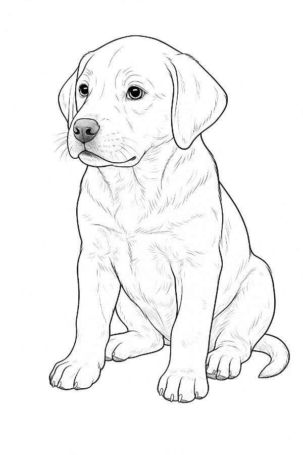 coloring pages of realistic puppies