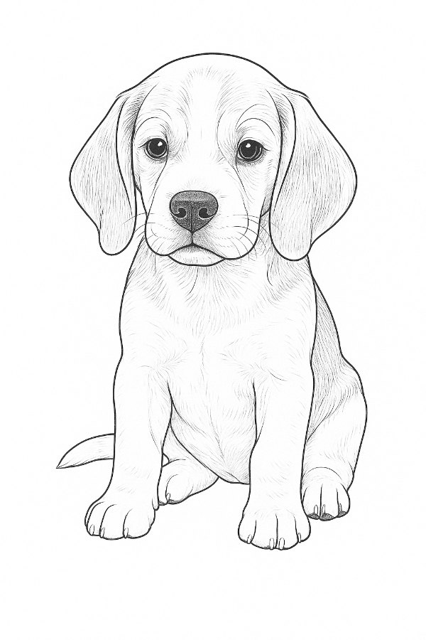 coloring pages of realistic puppies