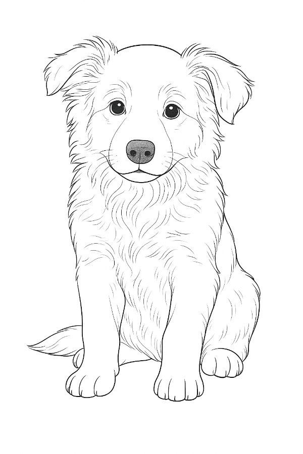 coloring pages of realistic puppies