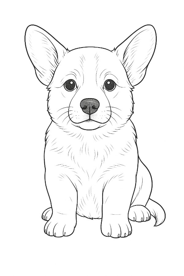 coloring pages of realistic puppies