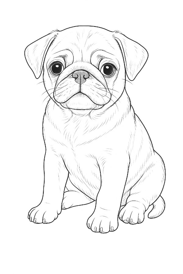 coloring pages of realistic puppies