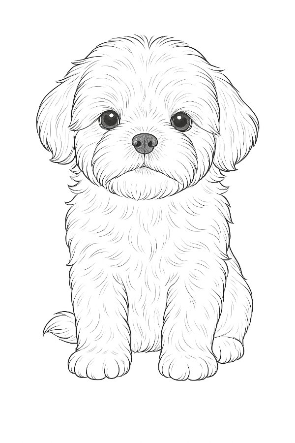 coloring pages of realistic puppies