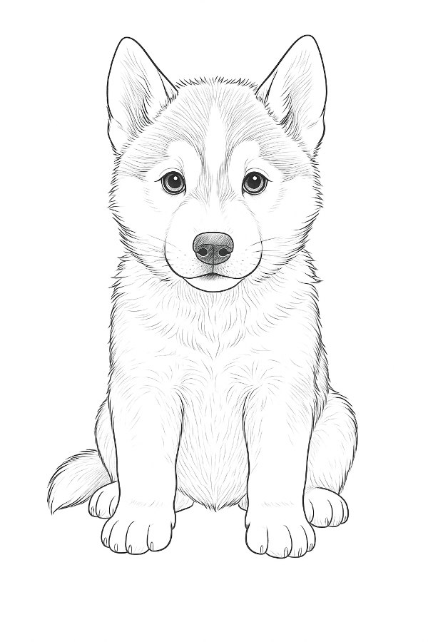 coloring pages of realistic puppies