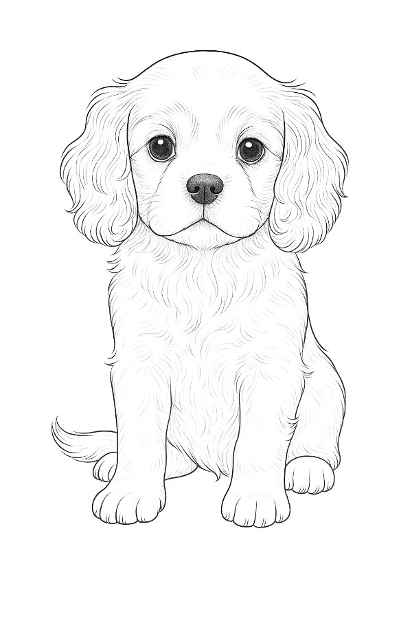 coloring pages of realistic puppies