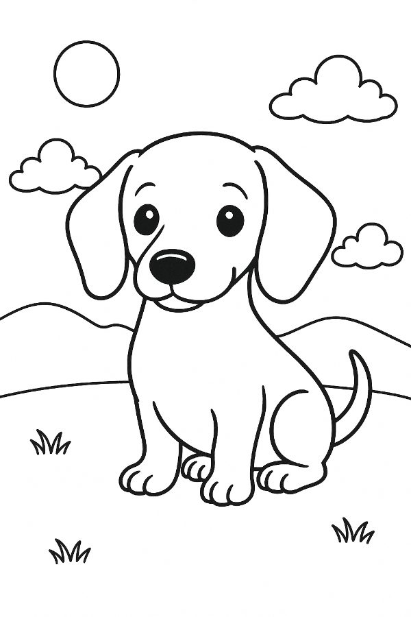 Dachshund Puppy Coloring Page