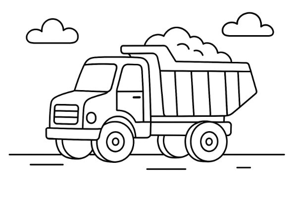Dump Truck Coloring Page