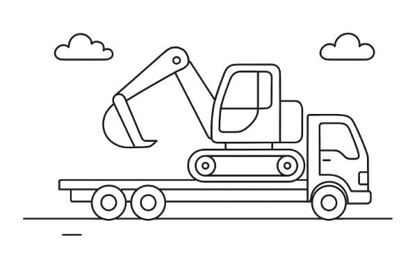 Crane Truck Coloring Page