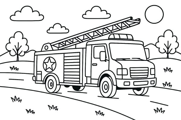 Fire Truck Coloring Page