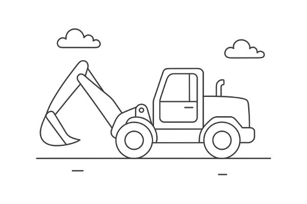 Front Loader Truck Coloring Page