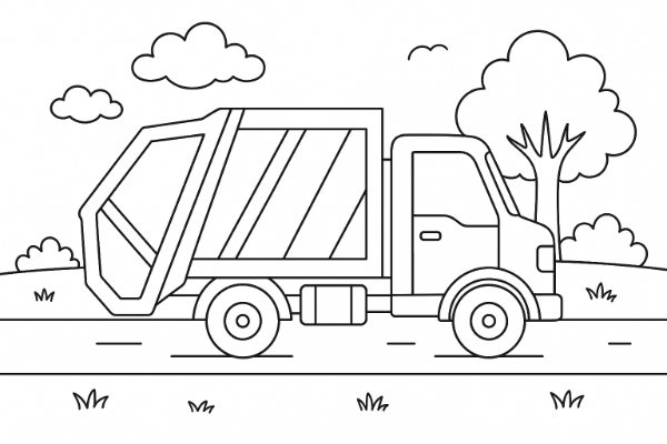 Garbage Truck Coloring Page