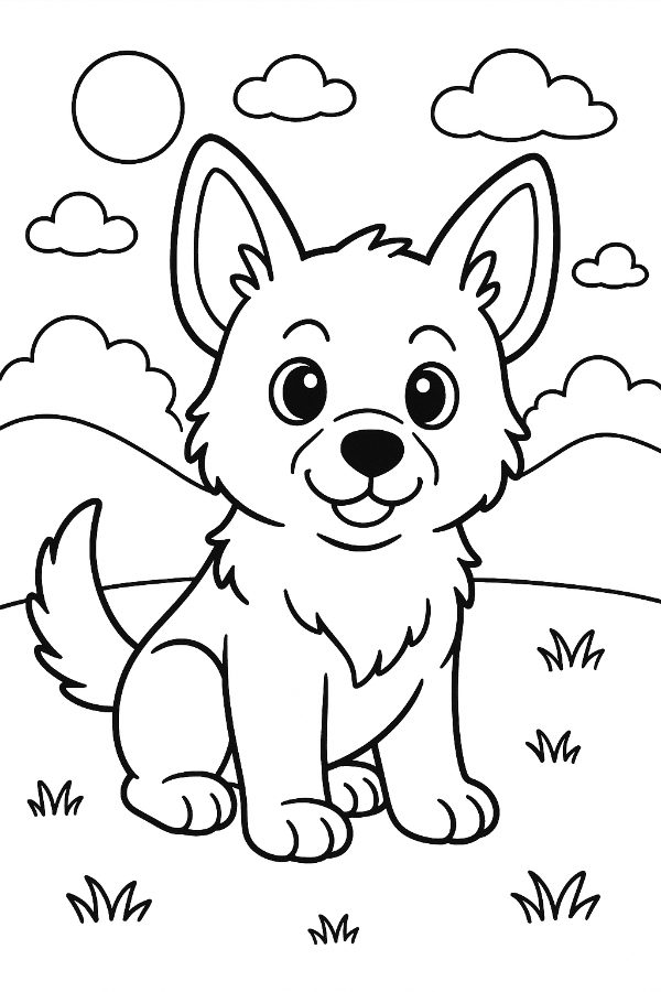German Shepherd Coloring Page