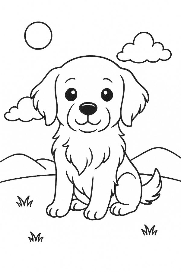Golden Retriever Coloring Page