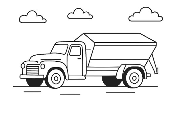 Grain Hopper Truck Coloring Page