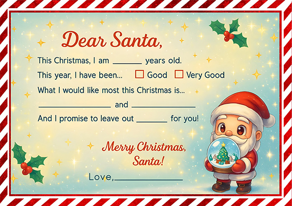 free letter to santa template