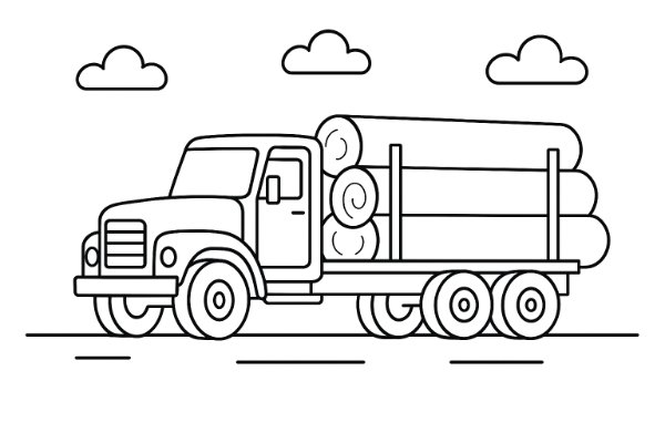 Logging Truck Coloring Page
