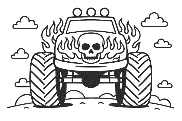 Monster Truck Skull Front View