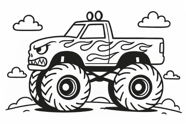 Monster Truck Side View color page