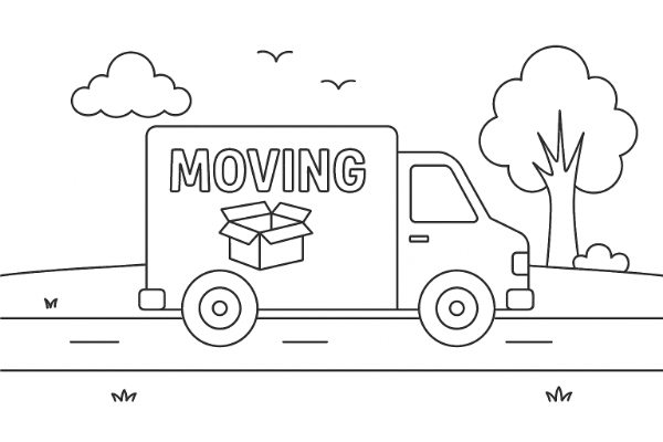 Moving Van Coloring Page