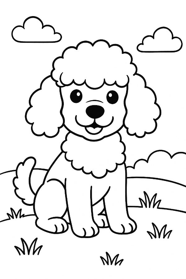 Poodle Puppy Coloring Page