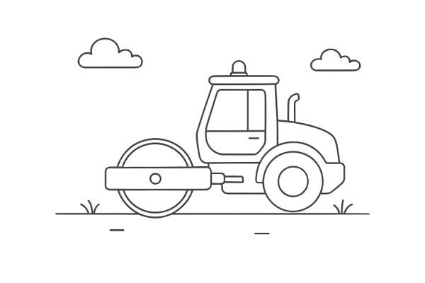 Road Roller Truck Coloring Page