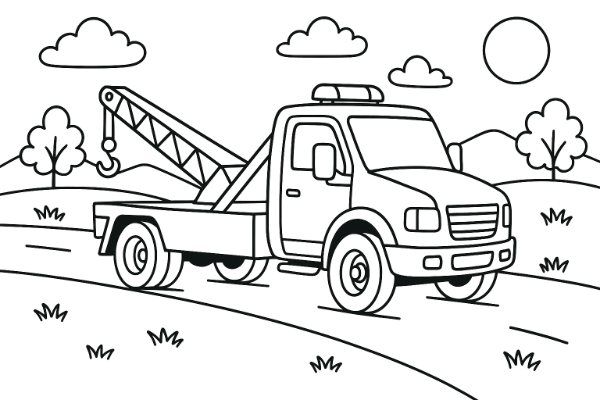 Tow Truck Coloring Page