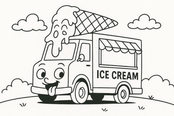 Ice Cream Truck Coloring Page