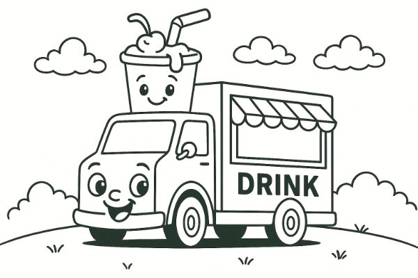 Drink Truck Coloring Page