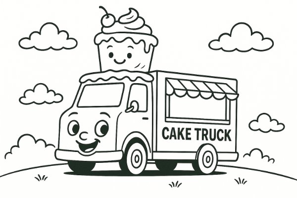 Cake Truck Coloring Page