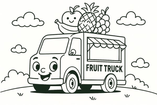 Fruit Truck Coloring Page