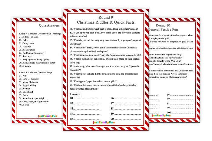 childrens christmas quiz questions and answers