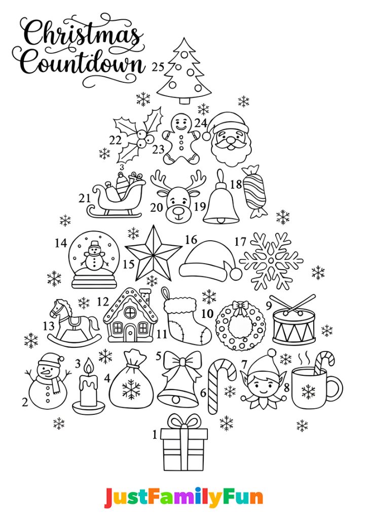 advent calendar color sheet