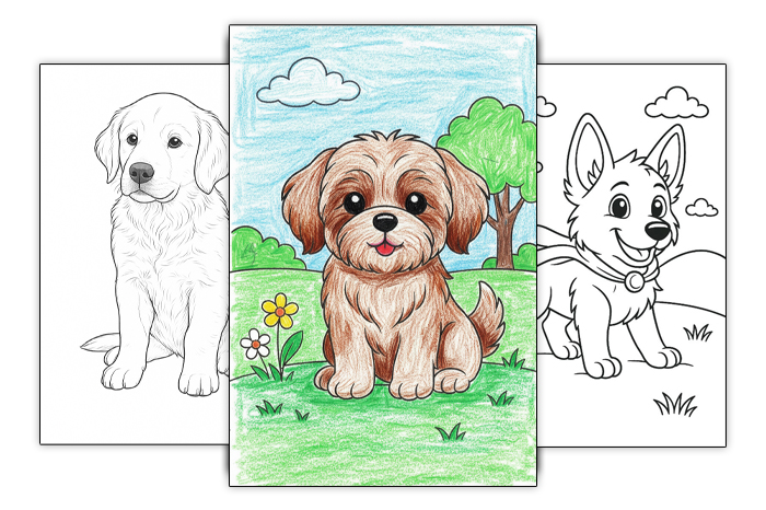 puppy coloring pages