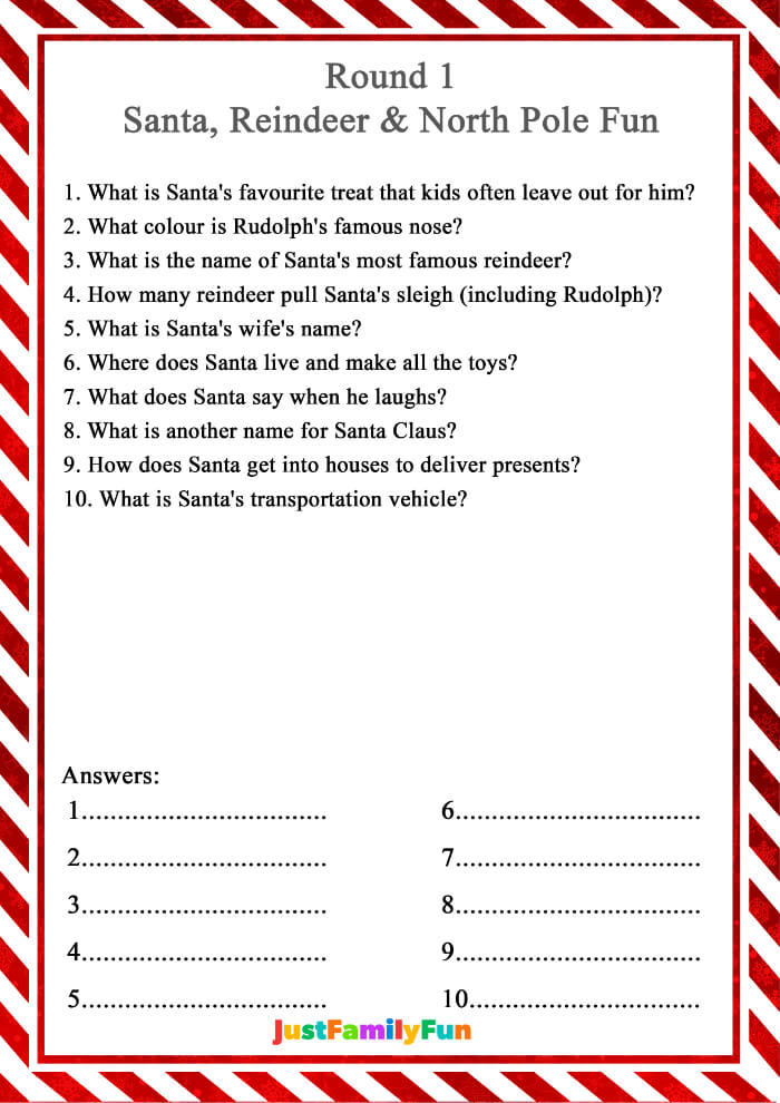 childrens christmas quiz questions and answers