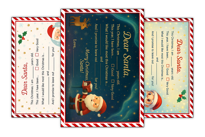 free santa letter templates