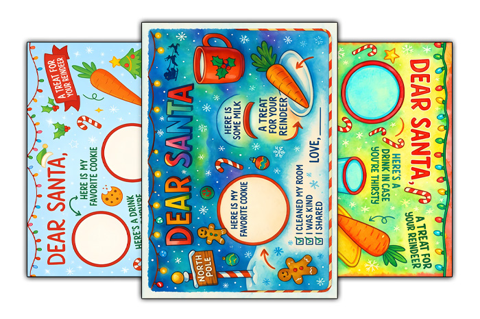 printable santa treat plate templates