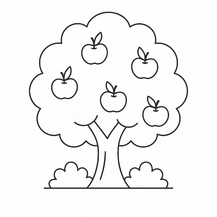 apple tree coloring page