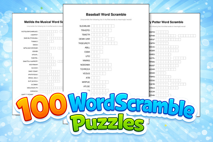 word scramble printables