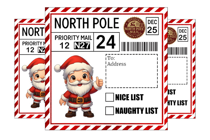 santa postage template