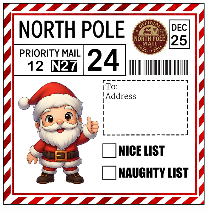 santa shipping label