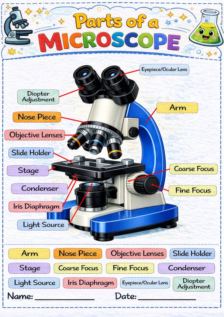 microscope label worksheet