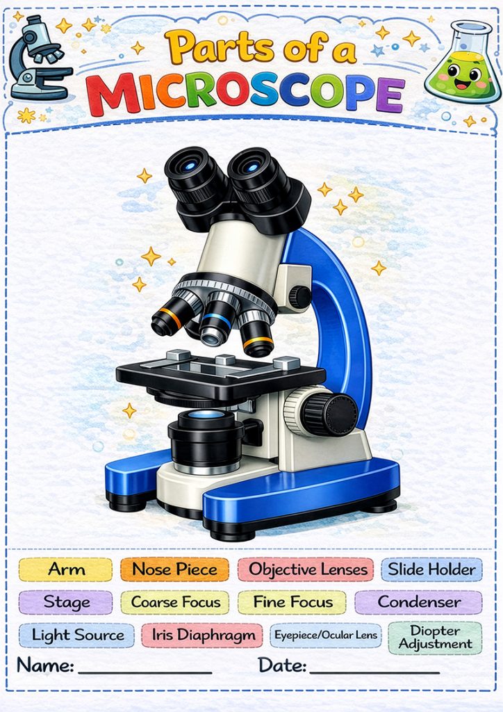 label parts of the microscope