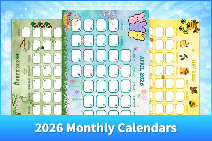 2026 Monthly Calendars