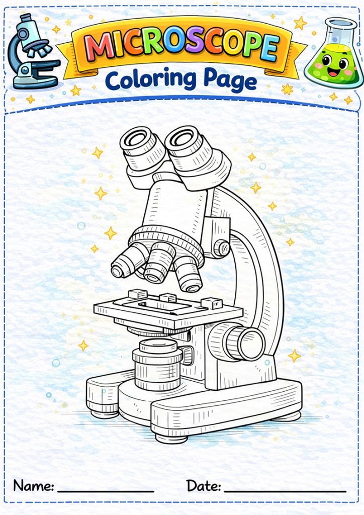 microscope coloring page
