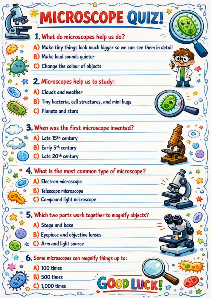 microscope quiz sheet