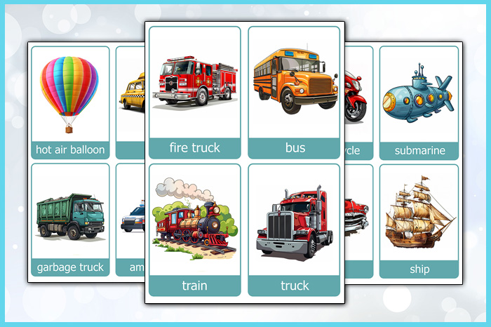 Printable Transportation Flashcards