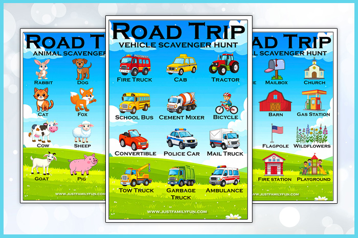 10 Free Printable Road Trip Scavenger Hunt Games