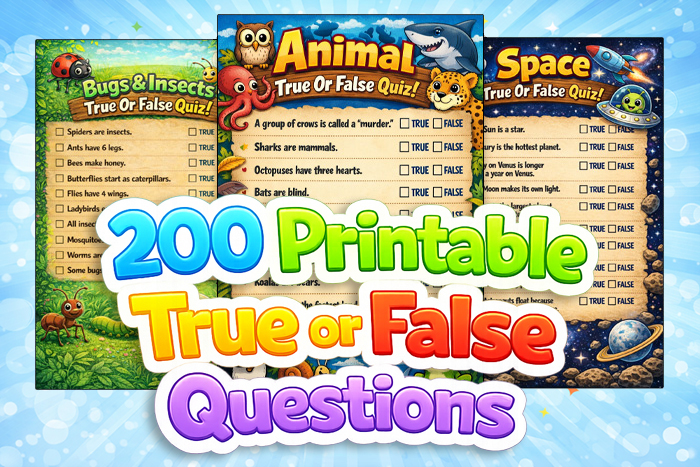 200 true or false questions for kids